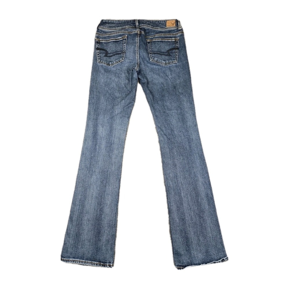 American Eagle Kick Boot Jeans Womens 6 Long Blue Stretch Medium Wash Denim Y2K - Picture 9 of 9